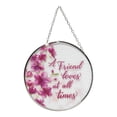 thumbnail image 3 of A Friend Loves At All Time Pink Floral 6 x 6 Glass Decorative Outdoor Garden Suncatcher, 3 of 3