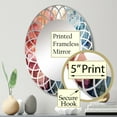 thumbnail image 3 of Designart "Shifting Perspectives Opt Art wall decor I" Abstract Round Wall Mirror - Modern Oval Printed Decorative Oversized Mirror - Multiple Color Options, 3 of 4
