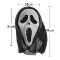 thumbnail image 2 of Máscara de terror de Halloween, cara de fantasma aterradora, máscara de fantasma, máscara de Halloween de fantasma gritón, accesorios de mascarada para niños adultos, 2 of 7
