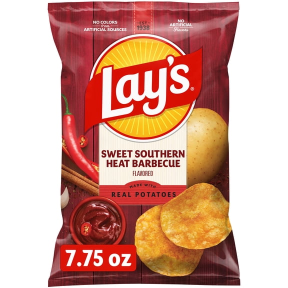 Lay's Southern Sweet Heat Barbecue Flavored Potato Chips, 7.75 oz Bag