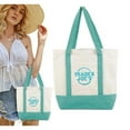 thumbnail image 3 of 3PCS Trader Joe’s Mini Pastel Canvas Tote Bags —2025 Limited Edition—Canvas Tote Bag For Commuting, Traveling, Vacation, Shopping—Green, 3 of 5