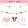 thumbnail image 2 of Banner Neyeidru Happy Galentines Day, rosa con purpurina en forma de corazón, 2 of 7