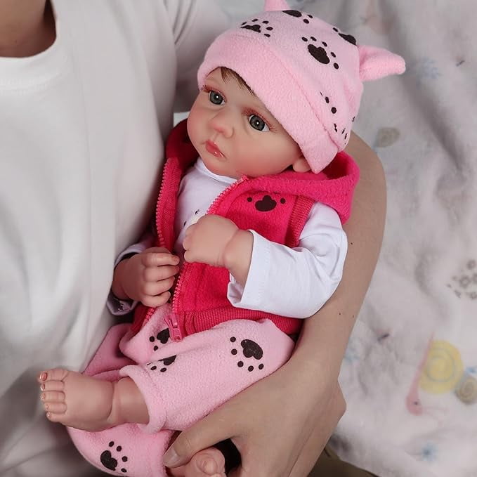 18 Inch Realistic Reborn Baby Doll, Soft Weighted Baby Doll, Lifelike Newborn with Rooted Hair(No Accessories)