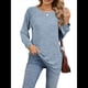 thumbnail image 3 of Sudadera para Mujer, Cuello Redondo, Plisada, Larga, Túnica, Ropa de Invierno 2025 Azul L, 3 of 9