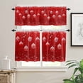 thumbnail image 2 of Christmas Ball Kitchen Curtains and Valances Set, Winter Snowflakes Watercolor Red Snowing Rod Pocket Window Valance 18 Inch Window Curtain Panels for Living Room Bedroom Laundry, 27.5x36in, 3 Pieces, 2 of 7