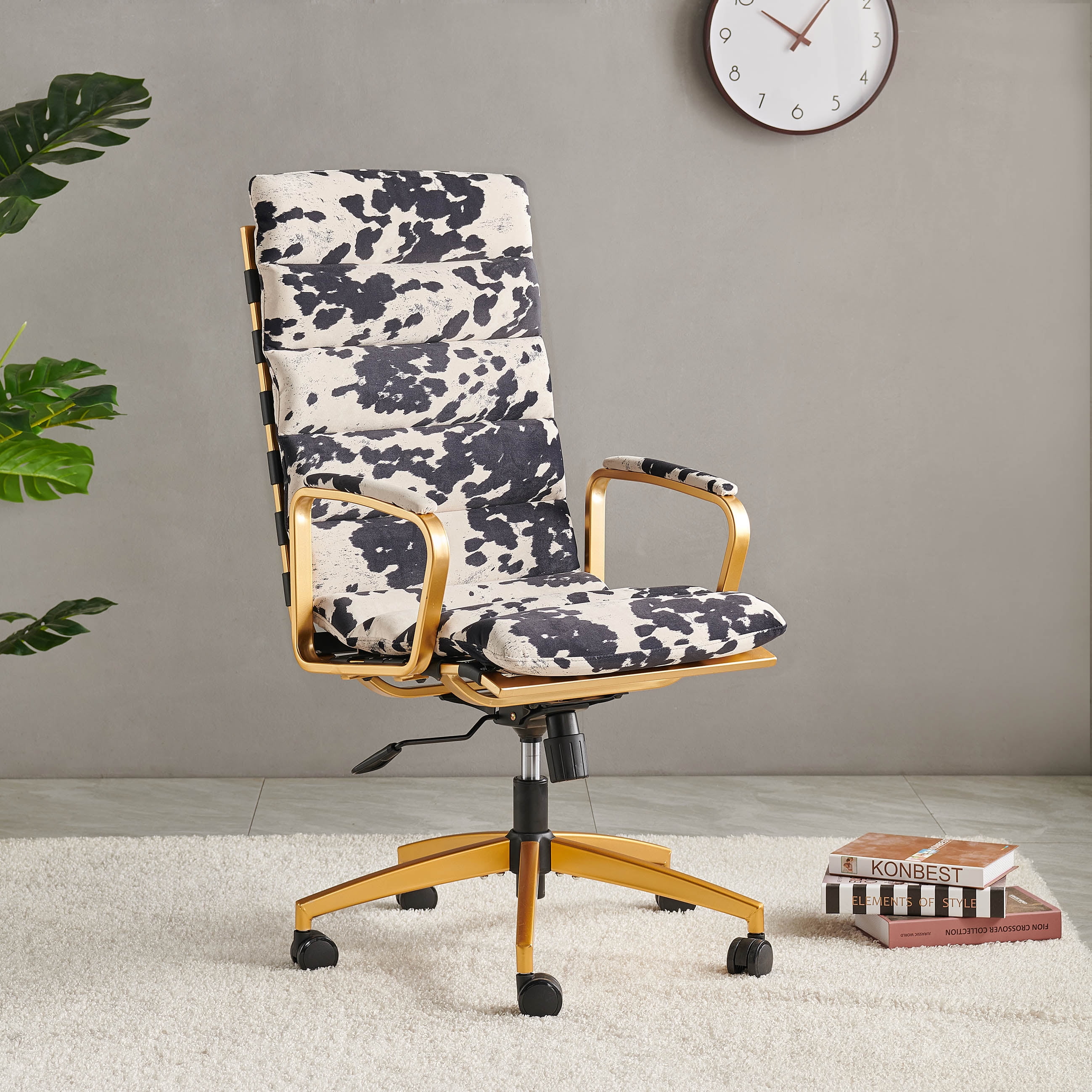 LUXMOD High Back Executive Office Chair with Armrest Adjustable Swivel