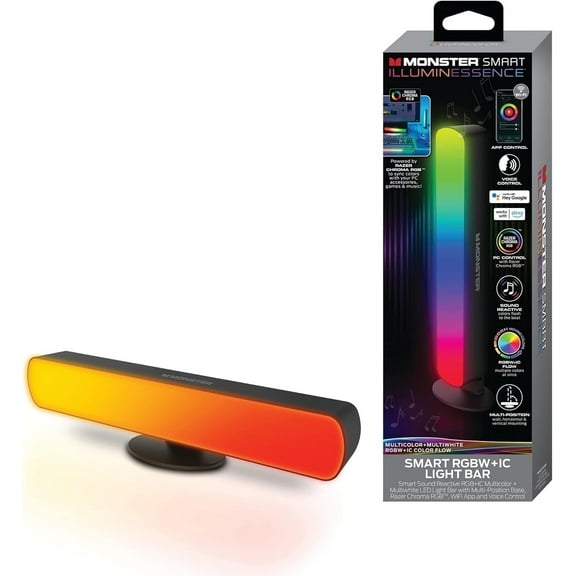 Monster Smart Illuminessence Color Flow Light Bar, Smart RGBIC LED Lights