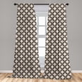 thumbnail image 5 of Ambesonne Retro Curtains, Geometric Flora Ornament Art, Pair of 28"x63", Army Green and Pale Eggshell, 5 of 5