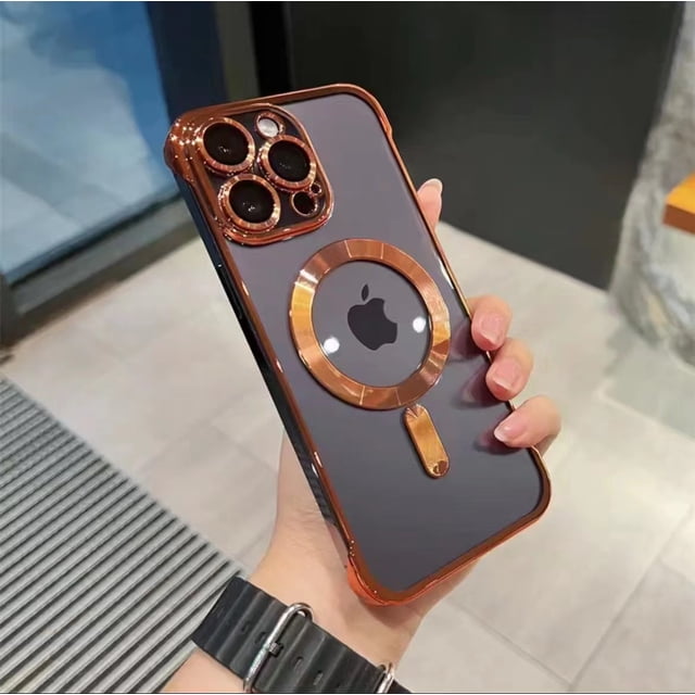 Adecuado para iPhone 15 Pro, funda de teléfono sin marco con succión magnética, carcasa rígida para Apple 14 Max, película protectora resistente a caídas
