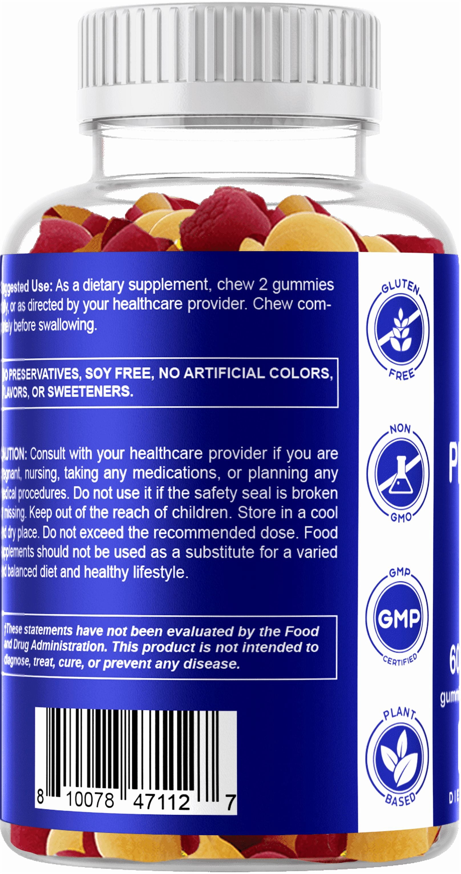 2 Pack Vitamatic Sugar Free Probiotic Gummies for Men and Women 5 Billion CFUs - Digestive, Immune & Gut Health - Gluten Free