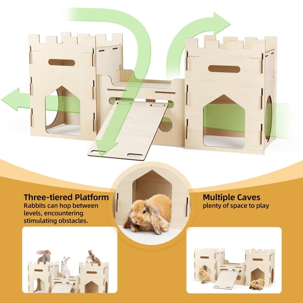 H1M9LX Extra Large Bunny Castle House Climbing Tower Toys with