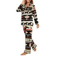 thumbnail image 2 of SEANATIVE Aztec Ethnic Horse Button Up Pajamas for Women Size S Long Sleeve Nightwear 2 Piece Women Night Shirts for Sleeping Ladies Pj Loungewear Tops and Pants, 2 of 7