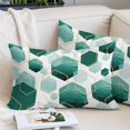 thumbnail image 2 of Turquoise Marble Small Pillow Covers, Gold White Geometric Hexagon Modern Soft Breathable Throw Pillow Cases with Invisible Zipper, Decorative Pillowcase Pillows Protectors for Sofa Bed Chair 12"x20", 2 of 9