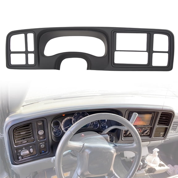 Kojem Full-Size Double DIN Truck Dash Kit Compatible With 1999-2002 Cadillac Chevy Chevrolet Silverado GMC Sierra ABS Plastic Matte Black