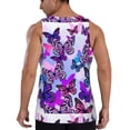 thumbnail image 3 of Fotbe Flying Butterflies Pattern Men's Quick Dry Workout Tank Top Gym Muscle Tee Fitness Bodybuilding Sleeveless T Shirt Breathable Workout Shirt-Small, 3 of 9