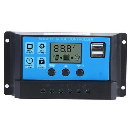 

Solar Panel Battery Regulator 60A Solar Charge Controller With Dual Usb Port 5V Auto Pwm Lcd Display