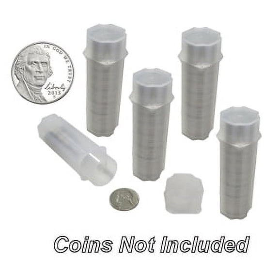 Nickel Square Coin Tubes by Guardhouse, 21mm, 5 pack