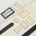 thumbnail image 4 of 8Pcs 1-1/8" Metal Slider Buckles, Flat Tri-Glide Button Fasteners, Silver, 4 of 6