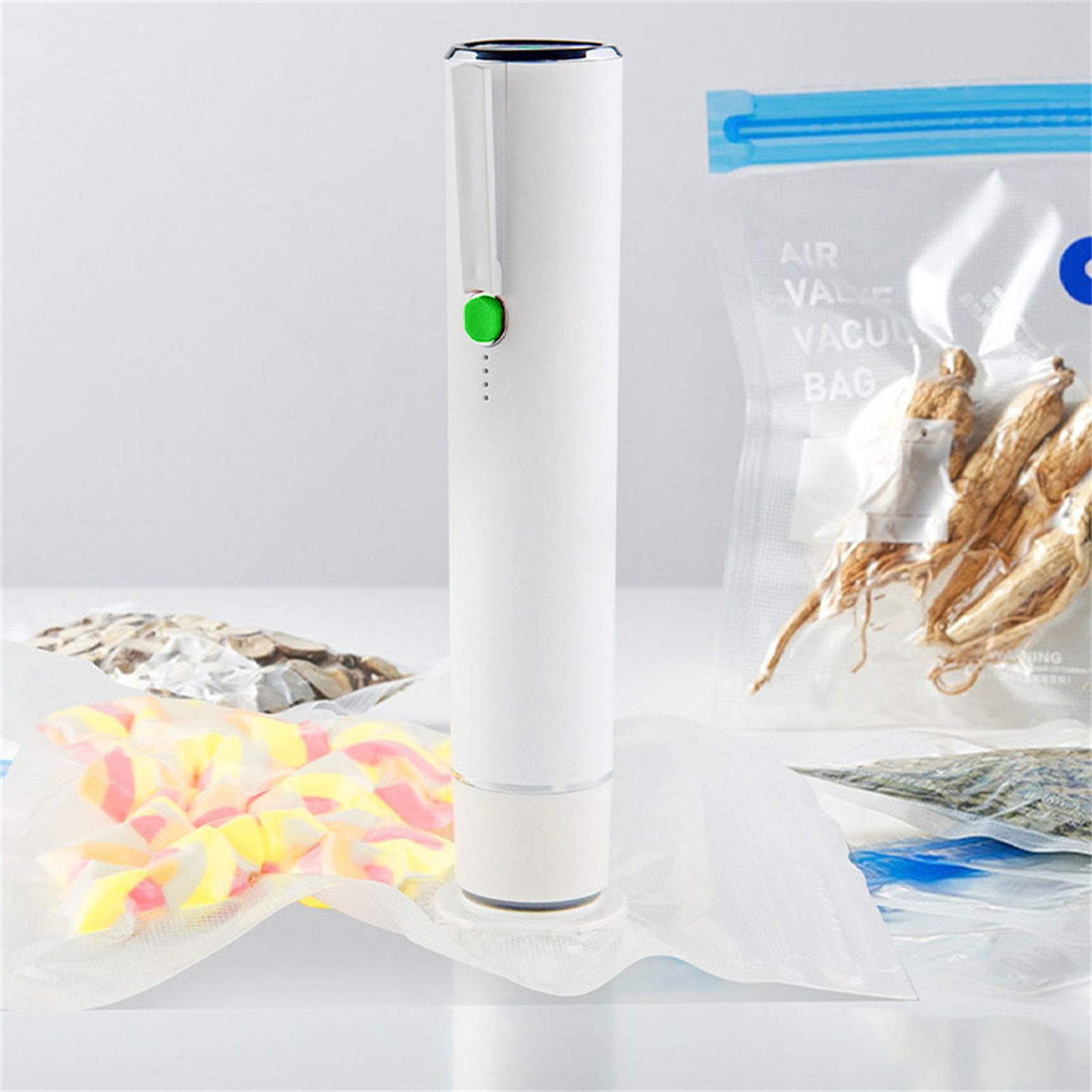 1 Pcs Handheld Vacuum Sealer,Vacuum Sealer For Food, 7.56 Inch Food Sealer Machine,Handheld Vacuum Sealer Machine, Portable Cordless Bag Sealer For Fruits, Fridge, Meats, Leftovers,White