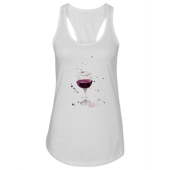 Watercolor Glass Of Wine. Tank Women -Image by Shutterstock, Female x-Small
