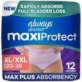 thumbnail image 1 of Pañales para adultos Always Discreet MaxiProtect para mujer, XL/XXL, 12 unidades, 1 of 9