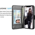 thumbnail image 5 of Tekcoo iPhone X / iPhone XS Wallet Case, 5.8" iPhone X / XS PU Leather Case, Luxury [Black] License Cash Card Slots Holder Carrying Flip Cover [Detachable Magnetic Hard Case] & Kickstand & Lanyard, 5 of 6