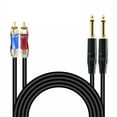 5FT 1/4 inch TRS Jack to Gold-Plated 6.35mm to 2 Stereo Audio - Walmart.com