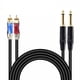 thumbnail image 3 of 1/4 "TRS a RCA doble cable de audio, 5 pies de oro chapado en 22AWG cable OFC con reducción de ruido, cubierta de PVC flexible para amplificadores / sistemas de sonido, la transmisión de sonido claro, 3 of 6