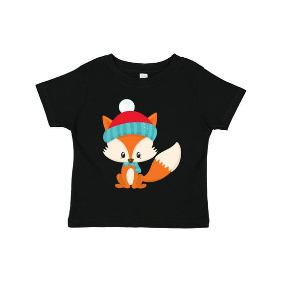 Inktastic Cute Fox, Fox With Hat And Scarf, Orange Fox Boys or Girls Toddler T-Shirt