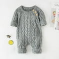 thumbnail image 2 of Odeerbi 2025 Newborn Baby Boy Girl Winter Button Sweater Knitted Jumpsuit Romper Warm Outfits, 2 of 9