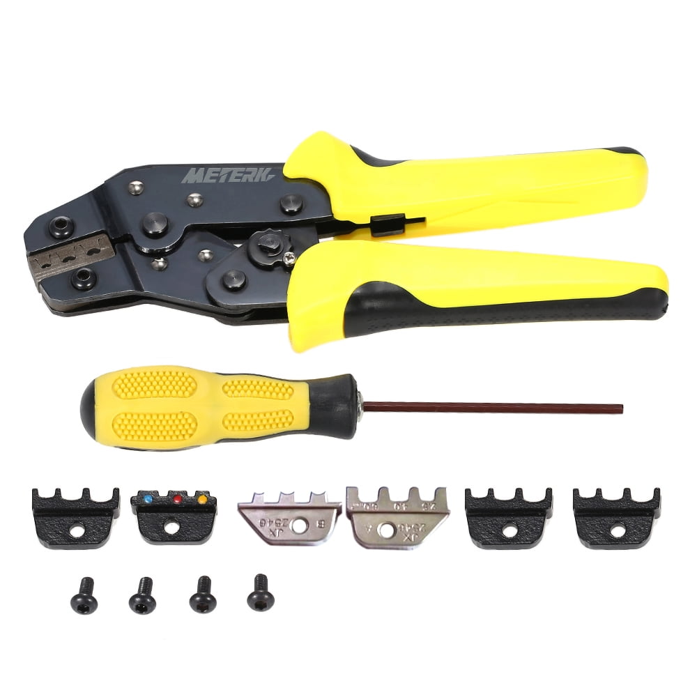 Meterk 4 in 1 Cable Wire Crimping Tool Cord End Terminal Ratchet Crimper Pliers 