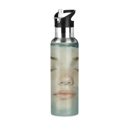 

Sports Bottle，Girl s Face10.8 ×2.8 The Inside of The Kettle Is Made of Food Grade 304 Stainless Steel