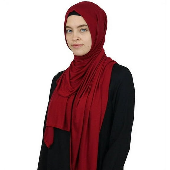 Modefa Premium Jersey Hijab Shawl - (Dark Red)