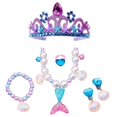 thumbnail image 1 of Conjunto de diadema, collar de perlas, pulsera, anillo y clip para las orejas para fiesta de cumpleaños infantil, disfraz de sirena, 1 of 4