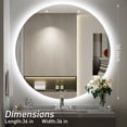 thumbnail image 3 of FTOTI 32 Inch LED Backlit Round Mirror for Vanity,Dimmable Lighted Bathroom 6000K Wall Mounted Mirror with Lights,Anti-Fog, Touch Switch and CRI 90+, 3 of 8
