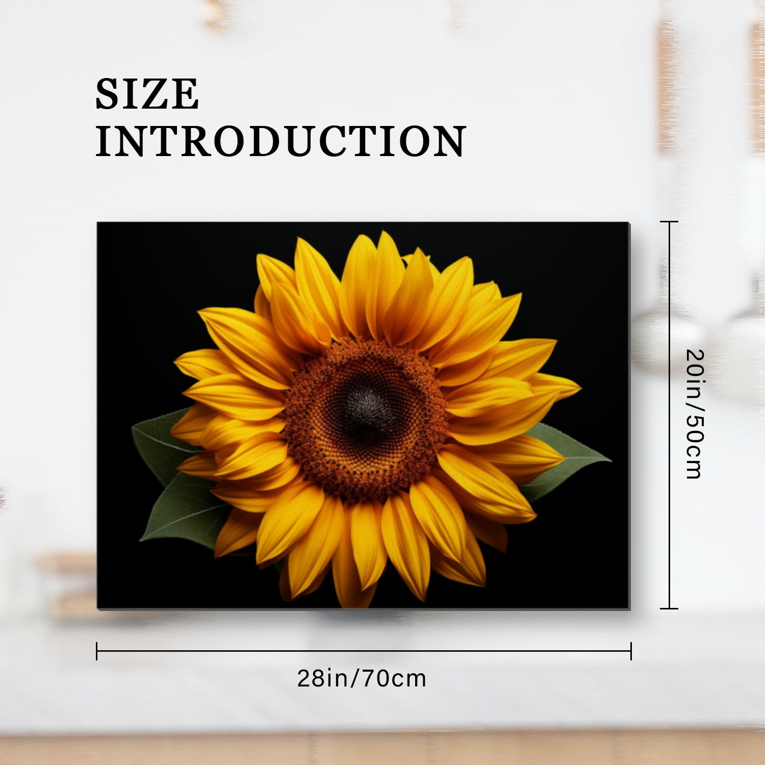 Square Stove Top Covers for Gas Burners, Blooming Sunflower on Black Background Non-slip Glass Induction Cooktop Protector Mat, Foldable Range Cover for Kitchen RV (28×20 Inch)