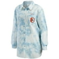 thumbnail image 2 of Women's WEAR by Erin Andrews White Philadelphia Flyers Oversized Tie-Dye Button-Up Denim Shirt, 2 of 3
