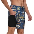 thumbnail image 2 of Balery Marine Nautical Bañador para hombre, shorts de playa de secado rápido con entrepierna y forro de compresión-3X-Large, 2 of 6