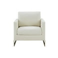 thumbnail image 2 of Pemberly Row Contemporary Fabric & Metal Accent Chair in White/Gold, 2 of 4
