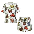 thumbnail image 5 of Easygdp Multicolored Butterflies Women's Pajama Set,Sleepwear with Buttoned Top and Elastic Waist Shorts, Ideal for Lounging, Yoga, Beach, and Casual Wear-, 5 of 8