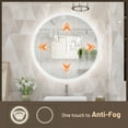 thumbnail image 2 of Keonjinn 32 inch Round LED Bathroom Mirror with Front Lights 3000K/4500K/6000K Large Lighted Vanity Mirror Circle Mirror with Lights Dimmable Modern Wall Mounted LED Anti-Fog Makeup Mirror, 2 of 8
