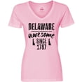 thumbnail image 3 of Inktastic Delaware Awesome Since 1787 Women's V-Neck T-Shirt, 3 of 5