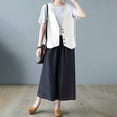 thumbnail image 5 of Linen Vest for Women Sleeveless V Neck Button Down Jacket Waistcoat with Pockets Casual Lightweight Business Blazer Solid Color Soft Clothes White L, 5 of 6