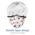 thumbnail image 4 of Shower Caps,Red Strawberry Plants Fruit Dot White Pattern Waterproof Shower Cap for Women 4 Pieces,Double Reusable Hair Cover for Shower PEVA Elastic Stretch Hem, 4 of 7