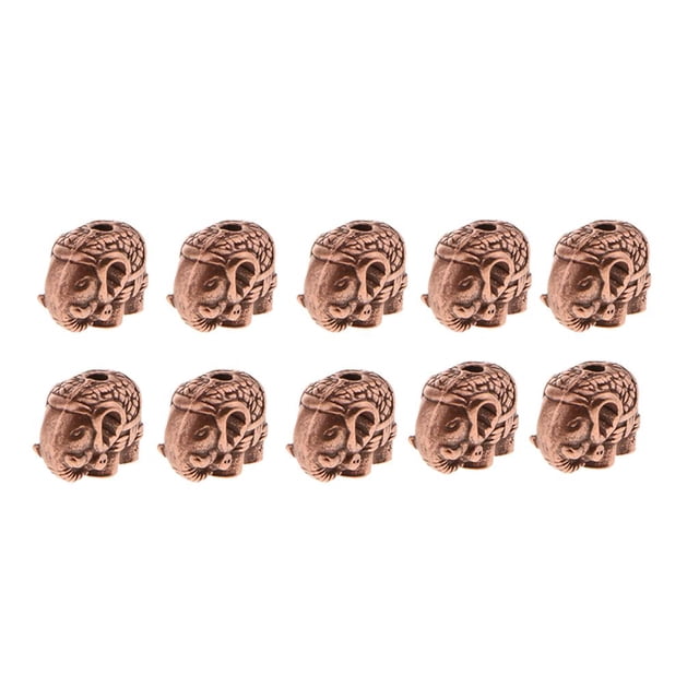 KLKCMS 10 Pcs Mini Perles Éléphant Breloques pour Bracelets DIY 12 x 10 mm Rouge Cuivre Rouge