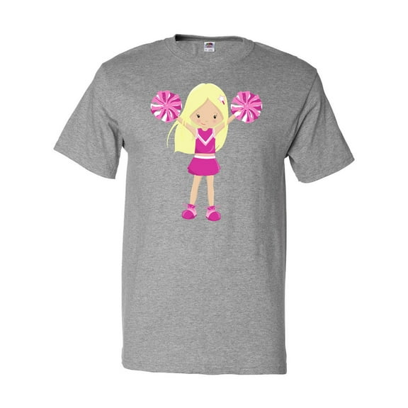 Inktastic Cheerleaders, Girl With Blonde Hair, Pink Uniform T-Shirt