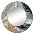 thumbnail image 3 of Designart "Aqua Symphony Grey Black Composition" Abstract Rund Mirror For Wall Decor - Large Grey Round Printed Mirror - Modern Round Mirror 23" x 23" Inch, 3 of 6