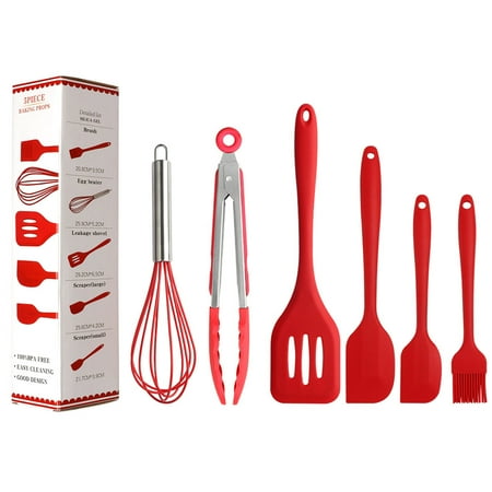 

GirarYou 6Pcs Kitchen Silicone Cooking Tools Set Spatula Brush Egg Blender Cookwares