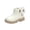 Beige, variant on Kids Casual Ankle Boot Round Toe British Faux Leather Slip-On Boots Autumn Winter Booties Non Slip Outsole for Daily School