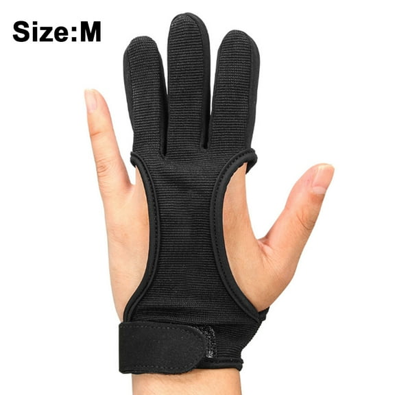 Archery Gloves, Finger Tag Accessories,Non-Slip Breathable Three-Finger Shooting Gloves, Men's and Women's Three-Finger Sheaths, for Young Adults and Beginners,blackM